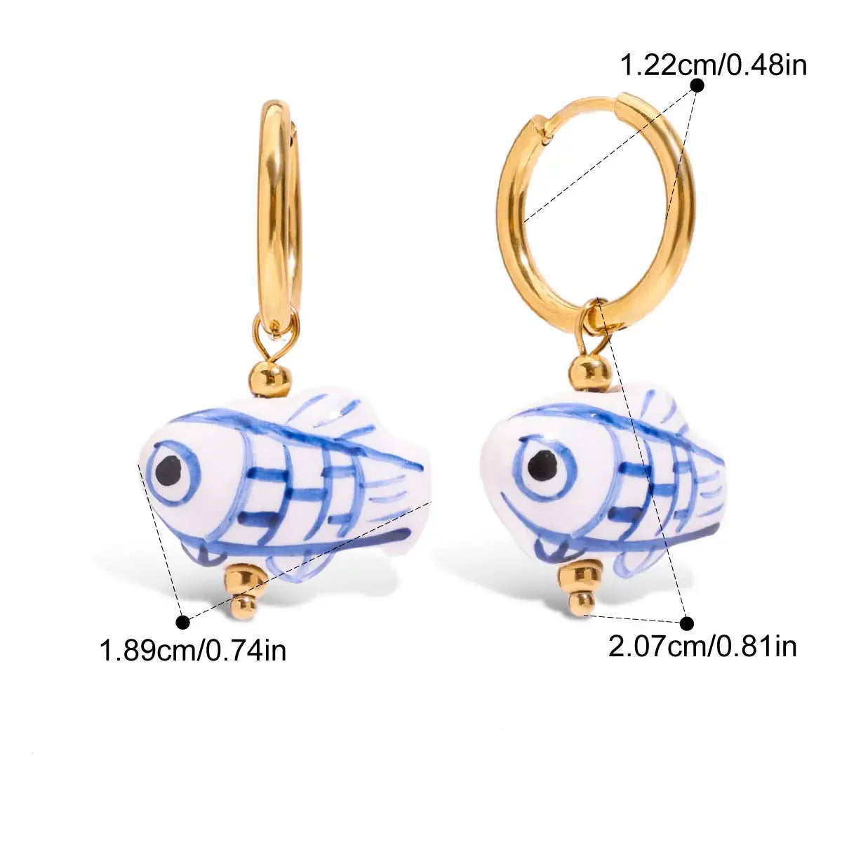 Dainty Ceramic Hoop Earrings