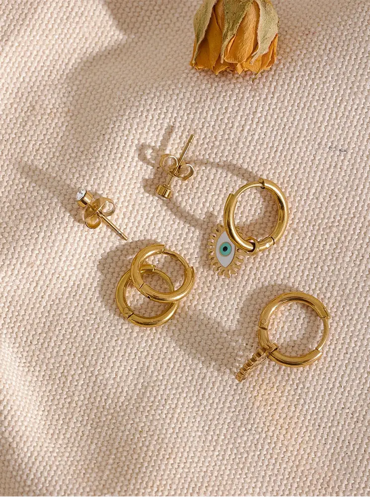 Dainty Evil Eye Earring Set (3 piece)