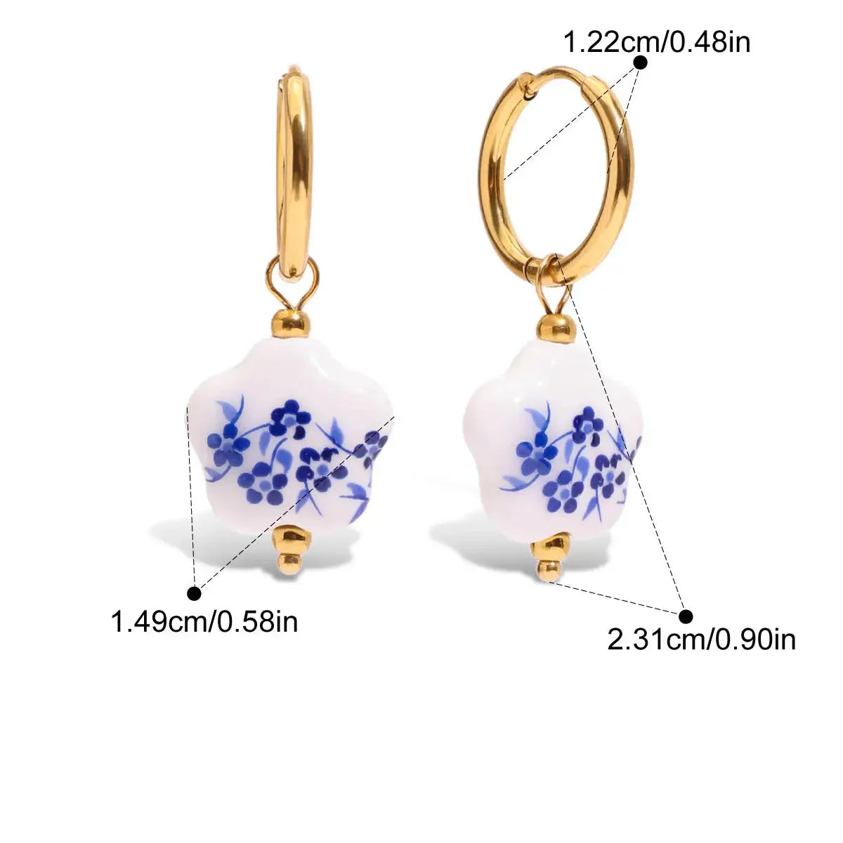 Dainty Ceramic Hoop Earrings