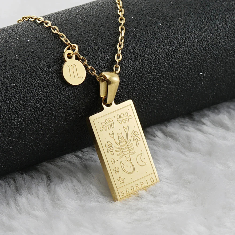 Scorpio Zodiac Sign Tarot Necklace
